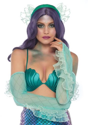 Sea Foam Mermaid Headband And Fin Arm Pieces