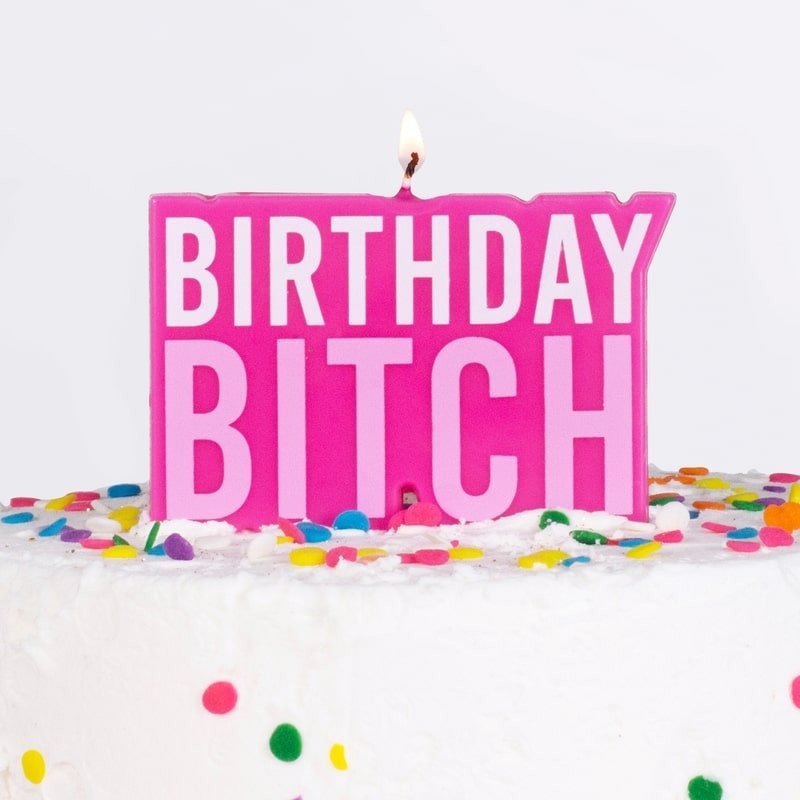 PINK BIRTHDAY BITCH BIRTHDAY CAKE CANDLE – NAUGHTY PARTY