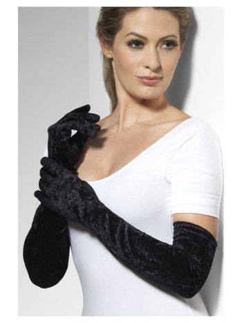 Velveteen Gloves, Black