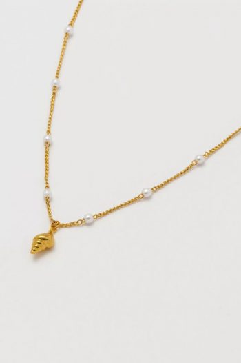Estella Bartlett – Shell and Pearl Chain Necklace – Gold