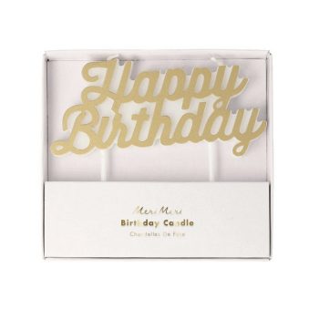 Meri meri Gold Happy Birthday Candle