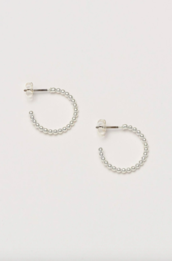 Estella Bartlett Beaded Hoop Earrings – Silver Plated