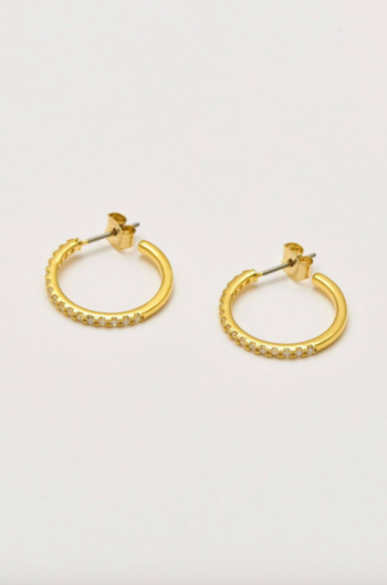 Estella Bartlett Pave Set Hoop Earrings – Gold Plated