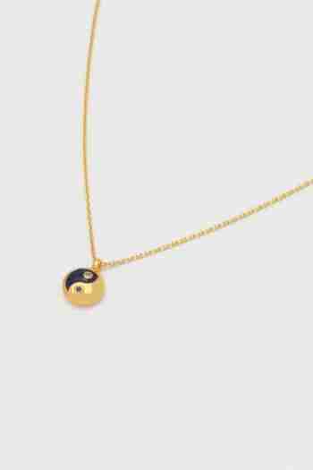 Yin Yang CZ Enamel Pendant Necklace