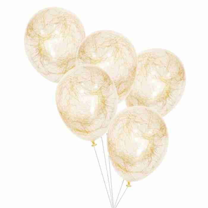 Gold Angel Hair Confetti Balloons