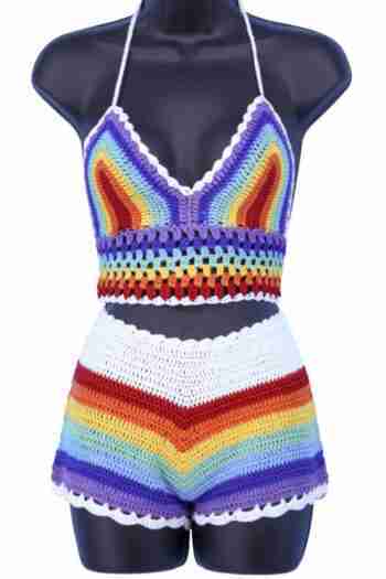 rainbow crochet top
