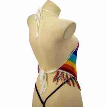 rainbow crochet halter top back