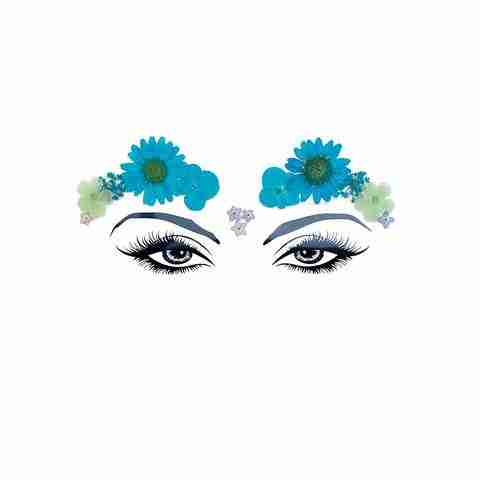 Neva Nude Spring Fling Real Blue Pressed Flowers Face Stickers