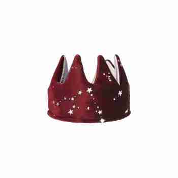 Kids velvet Burgundy Crown with Silver Stars