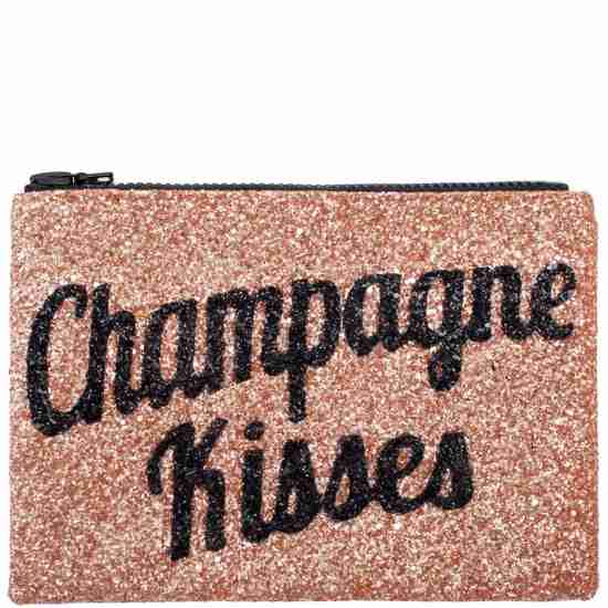 Champagne Kisses Glitter Clutch