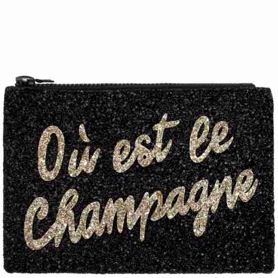 Ou Est La Champagne Glitter Clutch