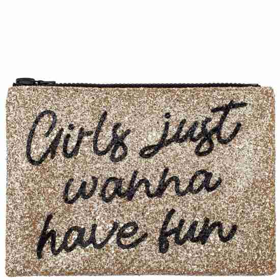 Girls Just Wanna Have Fun Glitter Clutch